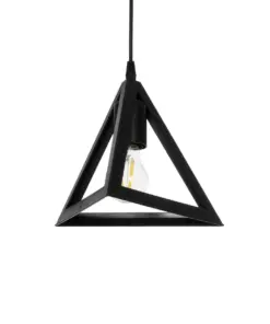 GLOBOSTAR® TRIANGLE 203-0159 Μοντέρνο Κρεμαστό Φωτιστικό Οροφής με Ντουί 1 x E27 AC 220-240V IP20 - Μάυρο - Μ24 x Π24 x Υ22cm