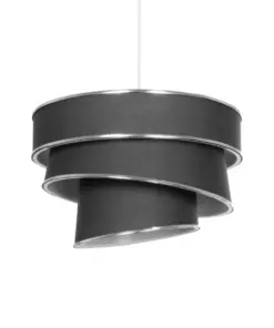 GLOBOSTAR® SIERA 203-0167 Μοντέρνο Κρεμαστό Φωτιστικό Οροφής με Ντουί 1 x E27 AC 220-240V IP20 - Γκρι & Ασημί - Μ38 x Π38 x Υ26cm