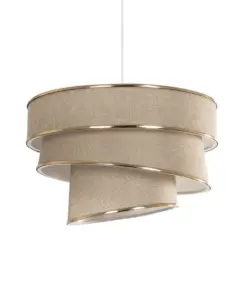 GLOBOSTAR® SIERA 203-0168 Μοντέρνο Κρεμαστό Φωτιστικό Οροφής με Ντουί 1 x E27 AC 220-240V IP20 - Μπεζ & Χρυσό - Μ38 x Π38 x Υ26cm