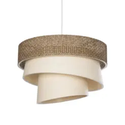 GLOBOSTAR® SIERA 203-0169 Μοντέρνο Κρεμαστό Φωτιστικό Οροφής με Ντουί 1 x E27 AC 220-240V IP20 - Καφέ & Μπεζ - Μ38 x Π38 x Υ26cm