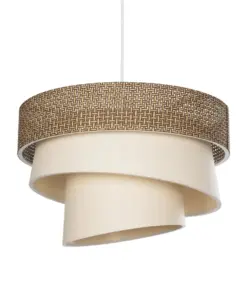 GLOBOSTAR® SIERA 203-0169 Μοντέρνο Κρεμαστό Φωτιστικό Οροφής με Ντουί 1 x E27 AC 220-240V IP20 - Καφέ & Μπεζ - Μ38 x Π38 x Υ26cm