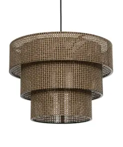 GLOBOSTAR® LEVEL 203-0171 Μοντέρνο Κρεμαστό Φωτιστικό Οροφής με Ντουί 1 x E27 AC 220-240V IP20 - Καφέ - Μ39 x Π39 x Υ30cm