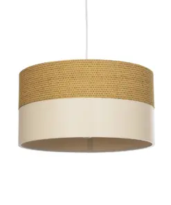 GLOBOSTAR® LIVA 203-0173 Μοντέρνο Κρεμαστό Φωτιστικό Οροφής με Ντουί 1 x E27 AC 220-240V IP20 - Καφέ & Μπεζ - Μ38 x Π38 x Υ20cm