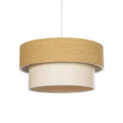 GLOBOSTAR® LIVA 203-0174 Μοντέρνο Κρεμαστό Φωτιστικό Οροφής με Ντουί 1 x E27 AC 220-240V IP20 - Μπεζ - Μ38 x Π38 x Υ30cm