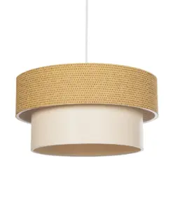 GLOBOSTAR® LIVA 203-0174 Μοντέρνο Κρεμαστό Φωτιστικό Οροφής με Ντουί 1 x E27 AC 220-240V IP20 - Μπεζ - Μ38 x Π38 x Υ30cm