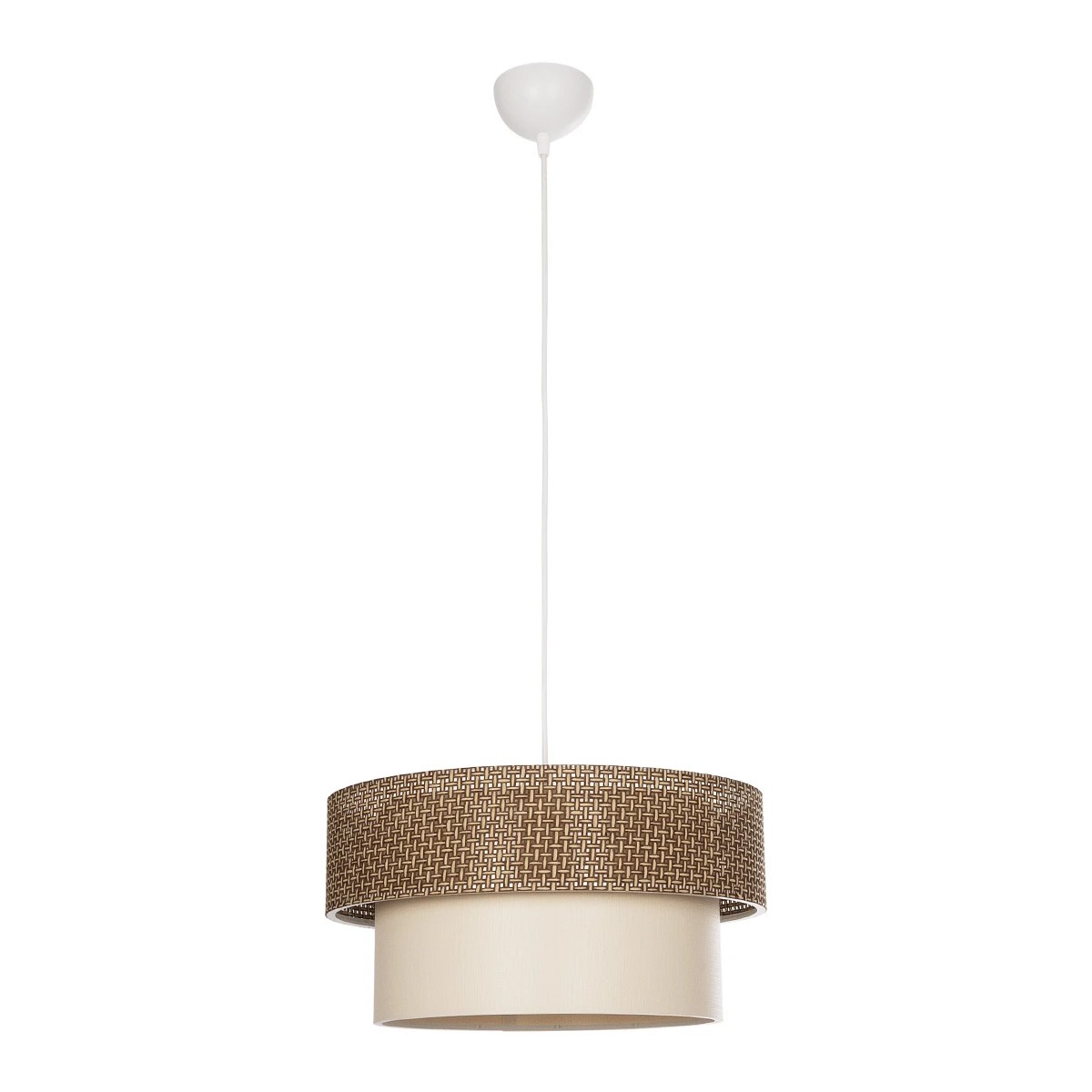 GLOBOSTAR® LIVA 203-0175 Μοντέρνο Κρεμαστό Φωτιστικό Οροφής με Ντουί 1 x E27 AC 220-240V IP20 - Καφέ & Μπεζ - Μ38 x Π38 x Υ30cm - Image 4