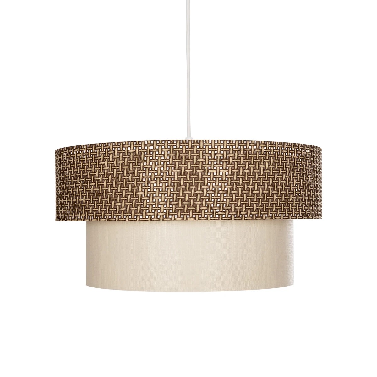 GLOBOSTAR® LIVA 203-0175 Μοντέρνο Κρεμαστό Φωτιστικό Οροφής με Ντουί 1 x E27 AC 220-240V IP20 - Καφέ & Μπεζ - Μ38 x Π38 x Υ30cm - Image 5