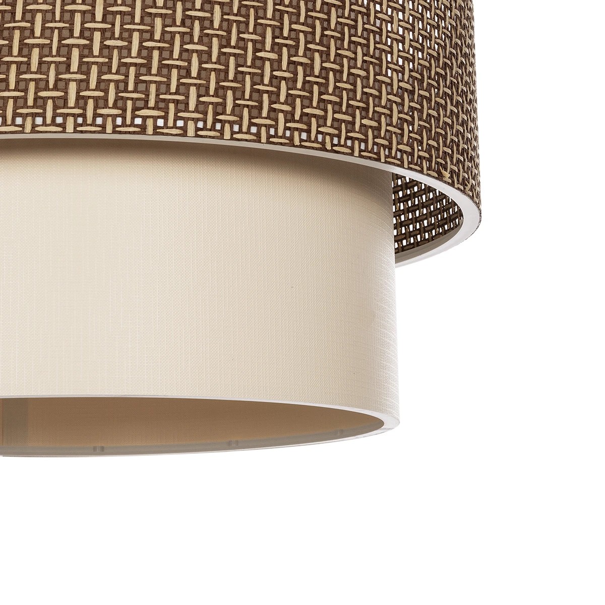 GLOBOSTAR® LIVA 203-0175 Μοντέρνο Κρεμαστό Φωτιστικό Οροφής με Ντουί 1 x E27 AC 220-240V IP20 - Καφέ & Μπεζ - Μ38 x Π38 x Υ30cm - Image 8