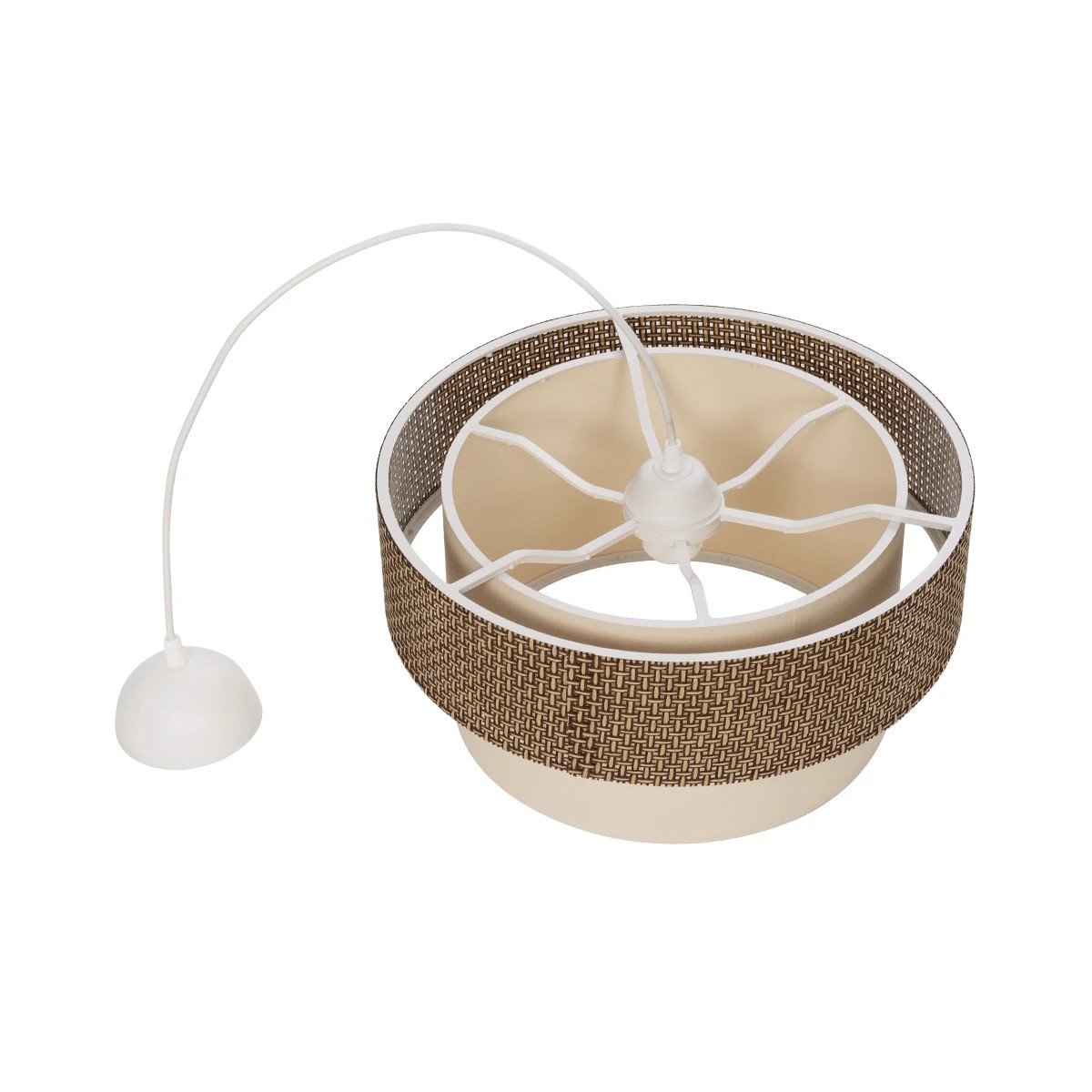 GLOBOSTAR® LIVA 203-0175 Μοντέρνο Κρεμαστό Φωτιστικό Οροφής με Ντουί 1 x E27 AC 220-240V IP20 - Καφέ & Μπεζ - Μ38 x Π38 x Υ30cm - Image 10