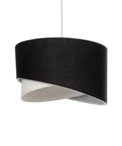 GLOBOSTAR® LILI 203-0176 Μοντέρνο Κρεμαστό Φωτιστικό Οροφής με Ντουί 1 x E27 AC 220-240V IP20 - Μαύρο & Λευκό - Μ30 x Π30 x Υ22cm