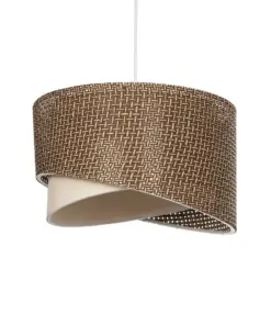 GLOBOSTAR® LILI 203-0177 Μοντέρνο Κρεμαστό Φωτιστικό Οροφής με Ντουί 1 x E27 AC 220-240V IP20 - Καφέ & Μπεζ - Μ30 x Π30 x Υ22cm