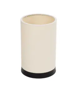 GLOBOSTAR® CYLINDER 203-0183 Μοντέρνο Επιτραπέζιο Φωτιστικό Πορτατίφ με Ντουί 1 x E27 AC 220-240V IP20 - Μαύρο & Μπεζ - Μ14 x Π14 x Υ22cm