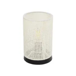 GLOBOSTAR® CYLINDER 203-0184 Μοντέρνο Επιτραπέζιο Φωτιστικό Πορτατίφ με Ντουί 1 x E27 AC 220-240V IP20 - Μαύρο & Λευκό - Μ14 x Π14 x Υ22cm