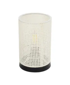 GLOBOSTAR® CYLINDER 203-0184 Μοντέρνο Επιτραπέζιο Φωτιστικό Πορτατίφ με Ντουί 1 x E27 AC 220-240V IP20 - Μαύρο & Λευκό - Μ14 x Π14 x Υ22cm