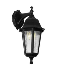 GLOBOSTAR® VITRO 203-0191 Vintage Φωτιστικό Τοίχου - Απλίκα με Ντουί 1 x E27 AC 220-240V IP44 - Μαύρο - Μ17 x Π20 x Υ36cm