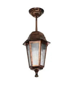 GLOBOSTAR® VITRO 203-0194 Vintage Φωτιστικό Οροφής με Ντουί 1 x E27 AC 220-240V IP44 - Χάλκινο - Μ17 x Π17 x Υ28cm