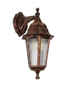 GLOBOSTAR® VITRO 203-0196 Vintage Φωτιστικό Τοίχου - Απλίκα με Ντουί 1 x E27 AC 220-240V IP44 - Χάλκινο - Μ17 x Π20 x Υ36cm