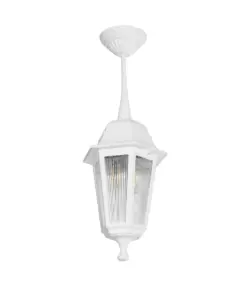 GLOBOSTAR® VITRO 203-0199 Vintage Φωτιστικό Οροφής με Ντουί 1 x E27 AC 220-240V IP44 - Λευκό - Μ17 x Π17 x Υ28cm