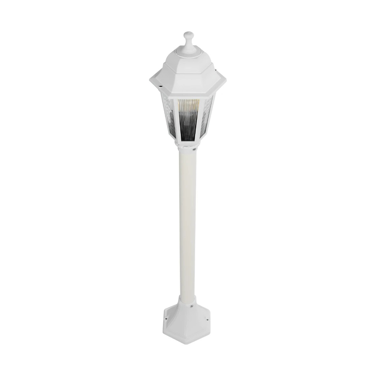 GloboStar® VITRO 203-0202 Vintage Επιδαπέδιο Φωτιστικό Κολωνάκι Κήπου Μονόφωτο 1 x E27 IP44 Λευκό & Διάφανο Πλαστικό - Μ17 x Π17 x Υ100cm - Image 5