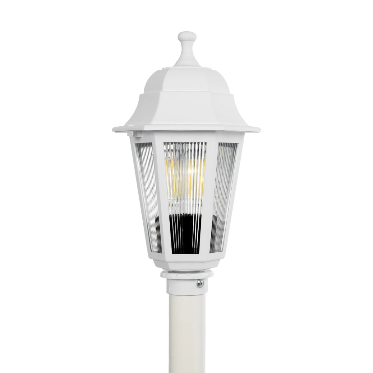 GloboStar® VITRO 203-0202 Vintage Επιδαπέδιο Φωτιστικό Κολωνάκι Κήπου Μονόφωτο 1 x E27 IP44 Λευκό & Διάφανο Πλαστικό - Μ17 x Π17 x Υ100cm - Image 6