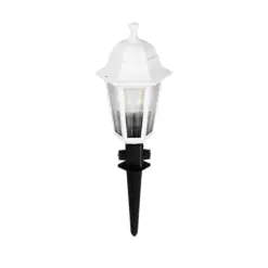 GloboStar® VITRO 203-0203 Vintage Καρφωτό Φωτιστικό Φαναράκι Μονόφωτο 1 x E27 IP44 Λευκό & Διάφανο Πλαστικό - Μ17 x Π17 x Υ55cm
