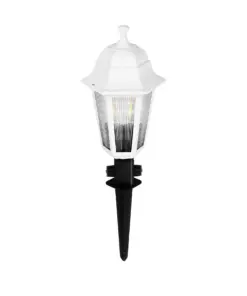 GloboStar® VITRO 203-0203 Vintage Καρφωτό Φωτιστικό Φαναράκι Μονόφωτο 1 x E27 IP44 Λευκό & Διάφανο Πλαστικό - Μ17 x Π17 x Υ55cm