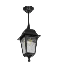 GLOBOSTAR® SOLME 203-0209 Vintage Φωτιστικό Οροφής με Ντουί 1 x E27 AC 220-240V IP44 - Μαύρο - Μ15 x Π15 x Υ27cm