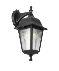GLOBOSTAR® SOLME 203-0211 Vintage Φωτιστικό Τοίχου - Απλίκα με Ντουί 1 x E27 AC 220-240V IP44 - Μαύρο - Μ15 x Π20 x Υ35cm