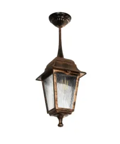 GLOBOSTAR® SOLME 203-0214 Vintage Φωτιστικό Οροφής με Ντουί 1 x E27 AC 220-240V IP44 - Χάλκινο - Μ15 x Π15 x Υ27cm