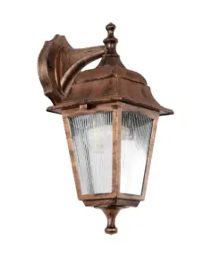 GLOBOSTAR® SOLME 203-0216 Vintage Φωτιστικό Τοίχου - Απλίκα με Ντουί 1 x E27 AC 220-240V IP44 - Χάλκινο - Μ15 x Π20 x Υ35cm