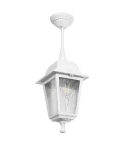 GLOBOSTAR® SOLME 203-0219 Vintage Φωτιστικό Οροφής με Ντουί 1 x E27 AC 220-240V IP44 - Λευκό - Μ15 x Π15 x Υ27cm