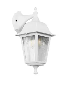 GLOBOSTAR® SOLME 203-0221 Vintage Φωτιστικό Τοίχου - Απλίκα με Ντουί 1 x E27 AC 220-240V IP44 - Λευκό - Μ15 x Π20 x Υ35cm
