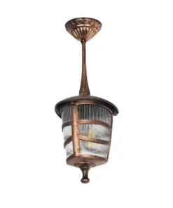 GLOBOSTAR® ZARDIN 203-0224 Vintage Φωτιστικό Οροφής με Ντουί 1 x E27 AC 220-240V IP44 - Χάλκινο - Μ17 x Π17 x Υ42cm