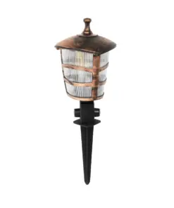 GloboStar® ZARDIN 203-0228 Vintage Καρφωτό Φωτιστικό Φαναράκι Μονόφωτο 1 x E27 IP44 Χάλκινο & Διάφανο Πλαστικό - Μ17 x Π17 x Υ50cm