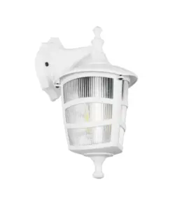 GLOBOSTAR® ZARDIN 203-0239 Vintage Φωτιστικό Τοίχου - Απλίκα με Ντουί 1 x E27 AC 220-240V IP44 - Λευκό - Μ17 x Π22 x Υ30cm