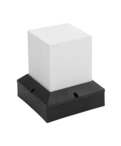 GloboStar® CUBIX 203-0245 Μοντέρνο Επιδαπέδιο Φωτιστικό Μονόφωτο 1 x E27 IP44 Μαύρο Πλαστικό - Μ22.5 x Π22.5 x Υ25cm