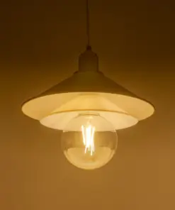 Alternative view of GLOBOSTAR® FERRO 203-0268 Μοντέρνο Κρεμαστό Φωτιστικό Οροφής με Ντουί 1 x E27 AC 220-240V IP20 - Λευκό & Χρυσό - Μ30 x Π30 x Υ19cm