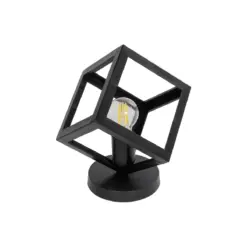 GLOBOSTAR® DISE 203-0272 Μοντέρνο Επιτραπέζιο Φωτιστικό Πορτατίφ με Ντουί 1 x E27 AC 220-240V IP20 - Μαύρο - Μ28 x Π28 x Υ29cm