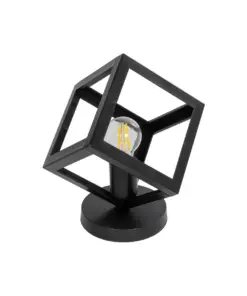GLOBOSTAR® DISE 203-0272 Μοντέρνο Επιτραπέζιο Φωτιστικό Πορτατίφ με Ντουί 1 x E27 AC 220-240V IP20 - Μαύρο - Μ28 x Π28 x Υ29cm