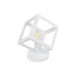 GLOBOSTAR® DISE 203-0273 Μοντέρνο Επιτραπέζιο Φωτιστικό Πορτατίφ με Ντουί 1 x E27 AC 220-240V IP20 - Λευκό - Μ28 x Π28 x Υ29cm