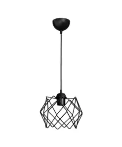 GLOBOSTAR® VORTEX 203-0277 Μοντέρνο Κρεμαστό Φωτιστικό Οροφής με Ντουί 1 x E27 AC 220-240V IP20 - Μαύρο - Μ23.5 x Π23.5 x Υ20cm