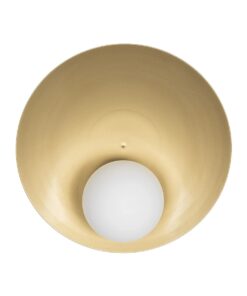 GLOBOSTAR® PLATO 203-0278 Vintage Φωτιστικό Τοίχου – Απλίκα με Ντουί 1 x E14 AC 220-240V IP20 – Χρυσό & Λευκό – M40 x Π19 x Υ40cm