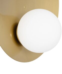 GLOBOSTAR® PLATO 203-0278 Vintage Φωτιστικό Τοίχου – Απλίκα με Ντουί 1 x E14 AC 220-240V IP20 – Χρυσό & Λευκό – M40 x Π19 x Υ40cm