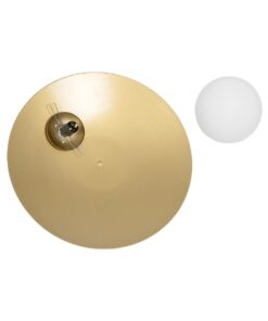 GLOBOSTAR® PLATO 203-0278 Vintage Φωτιστικό Τοίχου – Απλίκα με Ντουί 1 x E14 AC 220-240V IP20 – Χρυσό & Λευκό – M40 x Π19 x Υ40cm
