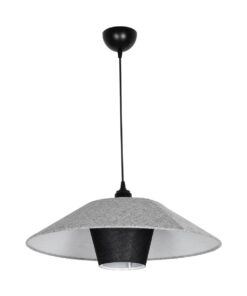 GLOBOSTAR® STORM 203-0292 Μοντέρνο Κρεμαστό Φωτιστικό Οροφής με Ντουί 1 x E27 AC 220-240V IP20 – Μαύρο & Γκρί – Μ50 x Π50 x Υ24cm