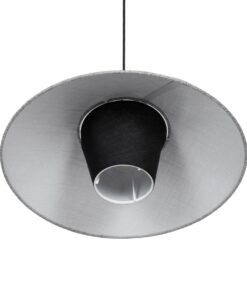 GLOBOSTAR® STORM 203-0292 Μοντέρνο Κρεμαστό Φωτιστικό Οροφής με Ντουί 1 x E27 AC 220-240V IP20 – Μαύρο & Γκρί – Μ50 x Π50 x Υ24cm