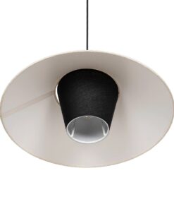 GLOBOSTAR® STORM 203-0293 Μοντέρνο Κρεμαστό Φωτιστικό Οροφής με Ντουί 1 x E27 AC 220-240V IP20 – Μαύρο & Λευκό – Μ50 x Π50 x Υ24cm