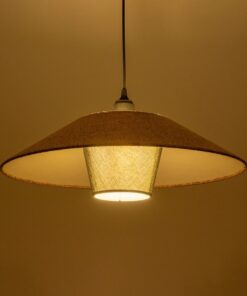 GLOBOSTAR® STORM 203-0294 Μοντέρνο Κρεμαστό Φωτιστικό Οροφής με Ντουί 1 x E27 AC 220-240V IP20 – Μαύρο & Μπεζ – Μ50 x Π50 x Υ24cm