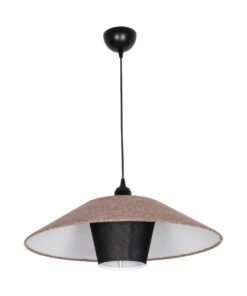 GLOBOSTAR® STORM 203-0294 Μοντέρνο Κρεμαστό Φωτιστικό Οροφής με Ντουί 1 x E27 AC 220-240V IP20 – Μαύρο & Μπεζ – Μ50 x Π50 x Υ24cm