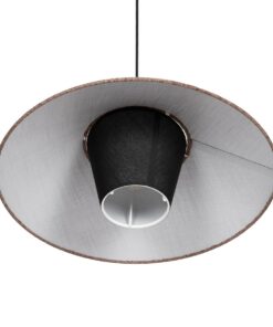 GLOBOSTAR® STORM 203-0294 Μοντέρνο Κρεμαστό Φωτιστικό Οροφής με Ντουί 1 x E27 AC 220-240V IP20 – Μαύρο & Μπεζ – Μ50 x Π50 x Υ24cm